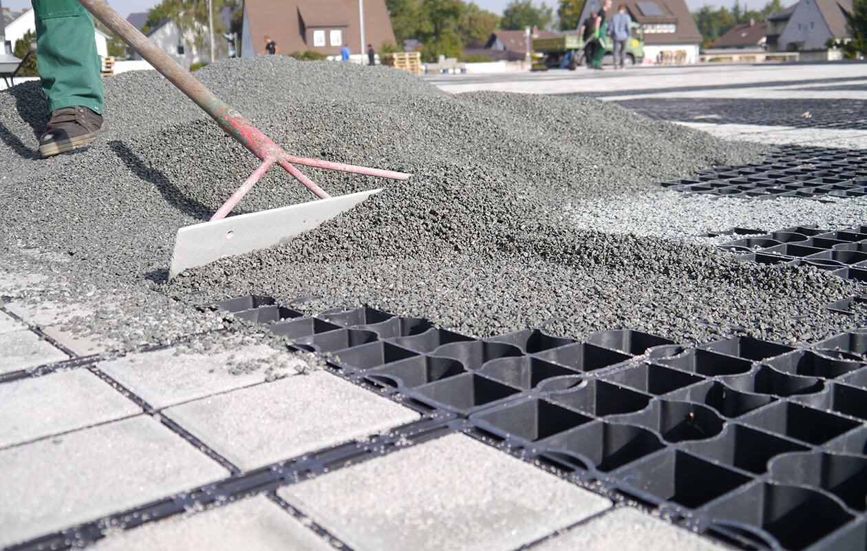 drenážní dlažba- ECORASTER BLOXX + zatravňovací dlažba